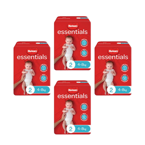 Huggies Essentials Nappies Size 2 Infant (4-8kg) 216pk