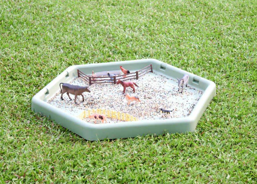 Masterkidz Hexagonal Tuff Tray - Sage Coloured