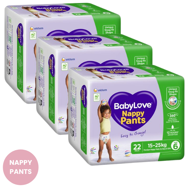 BabyLove Nappy Pants Size 6 Junior (15-25kg) 66pk
