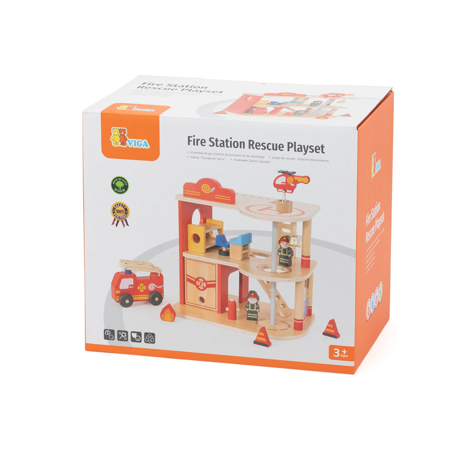 Viga Fire Station Rescue Playset