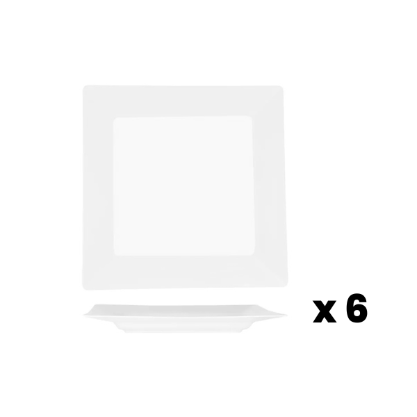 Superware Melamine Square Plate White 250x250mm 6pk