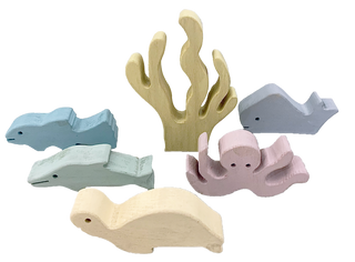 Papoose Pastel Wood Sea Story 6pc