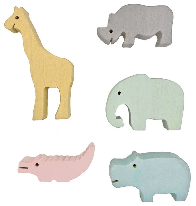 Papoose Pastel Wood Wild Life 5pc