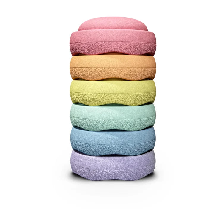 Stapelstein Balance Stepping Stones Original, Set of 6, Rainbow Pastel