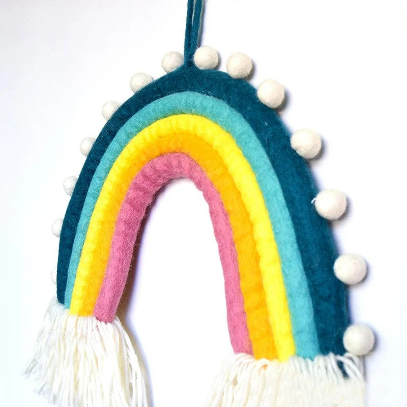 Tara Treasures Rainbow Hanging with Pompoms Sunset