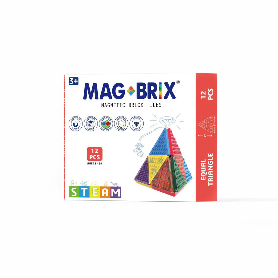 MagBrix Magnetic Tiles Equal Triangles 12pc