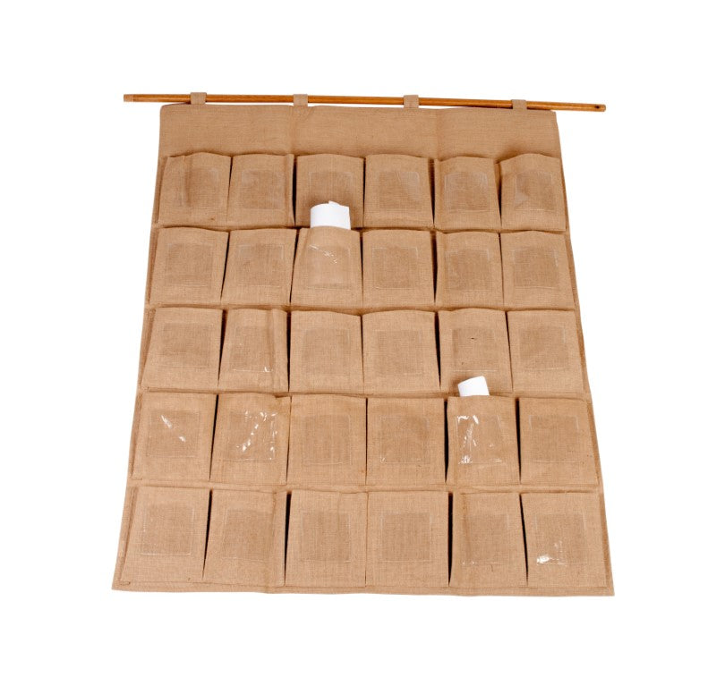 Hessian Parent/Hat Hanging Pockets (30)