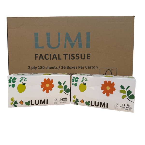 Facial Tissues 2ply 180 sheets 36 packs per carton