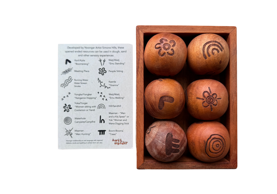Awe & Wonder Aboriginal Noongar Symbol Dough Rolling Balls