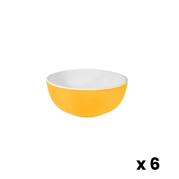 JAB Melamine Serving Bowl 820ml Yellow 6pk