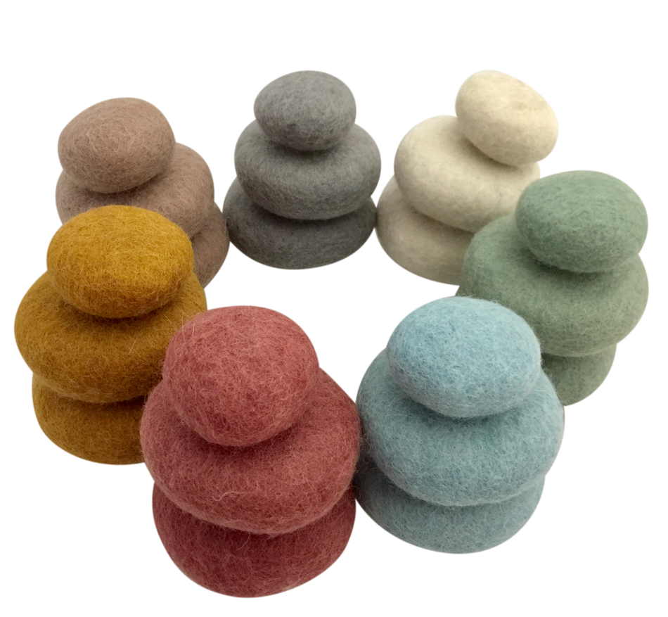 Papoose Earth Felt Pebbles 21pc