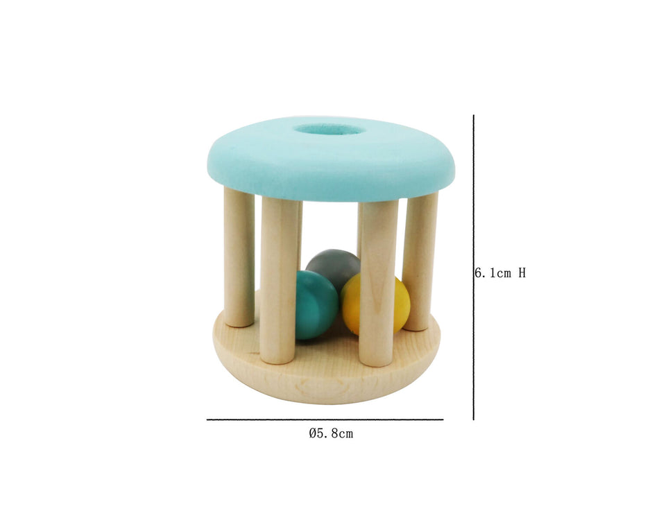 Calm & Breezy Wooden Rattle Peach, Grey or Mint