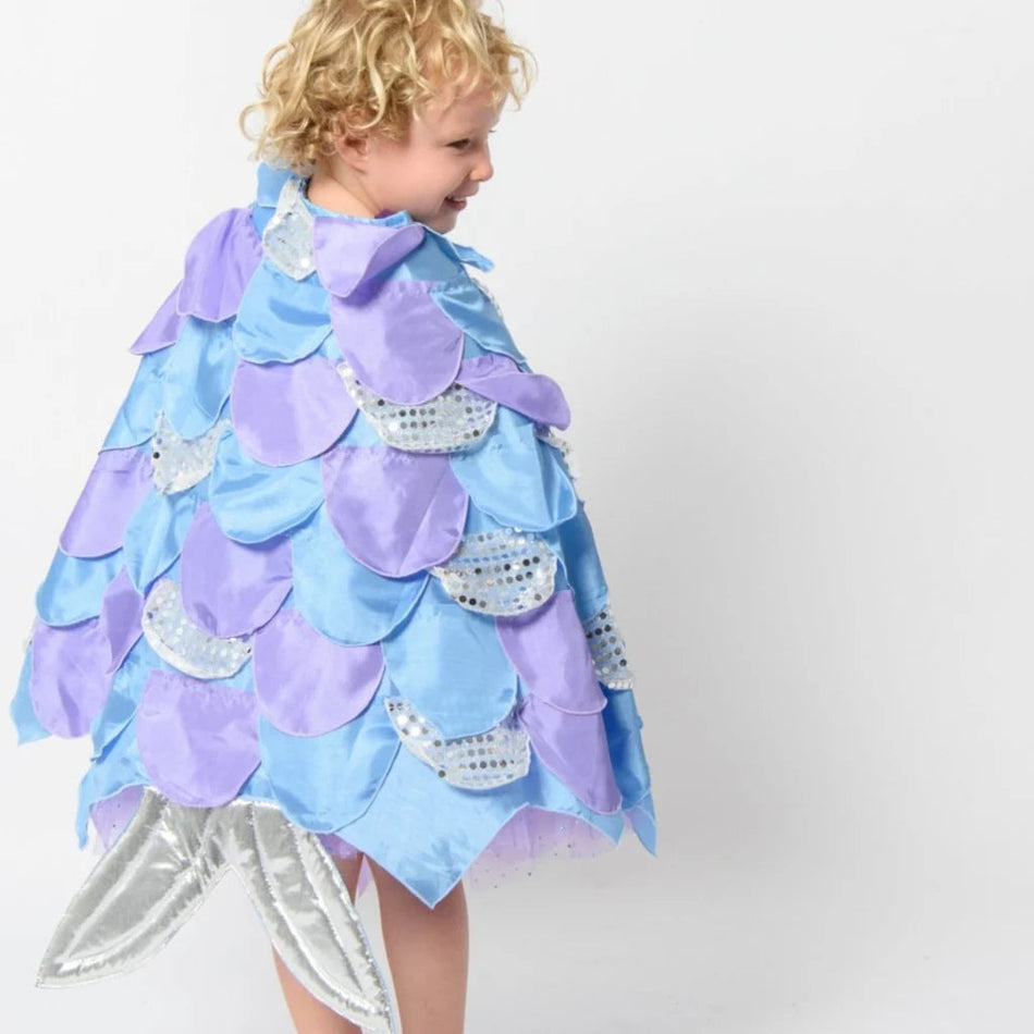 Let's Dress Up Rainbow Fish Cape Blue