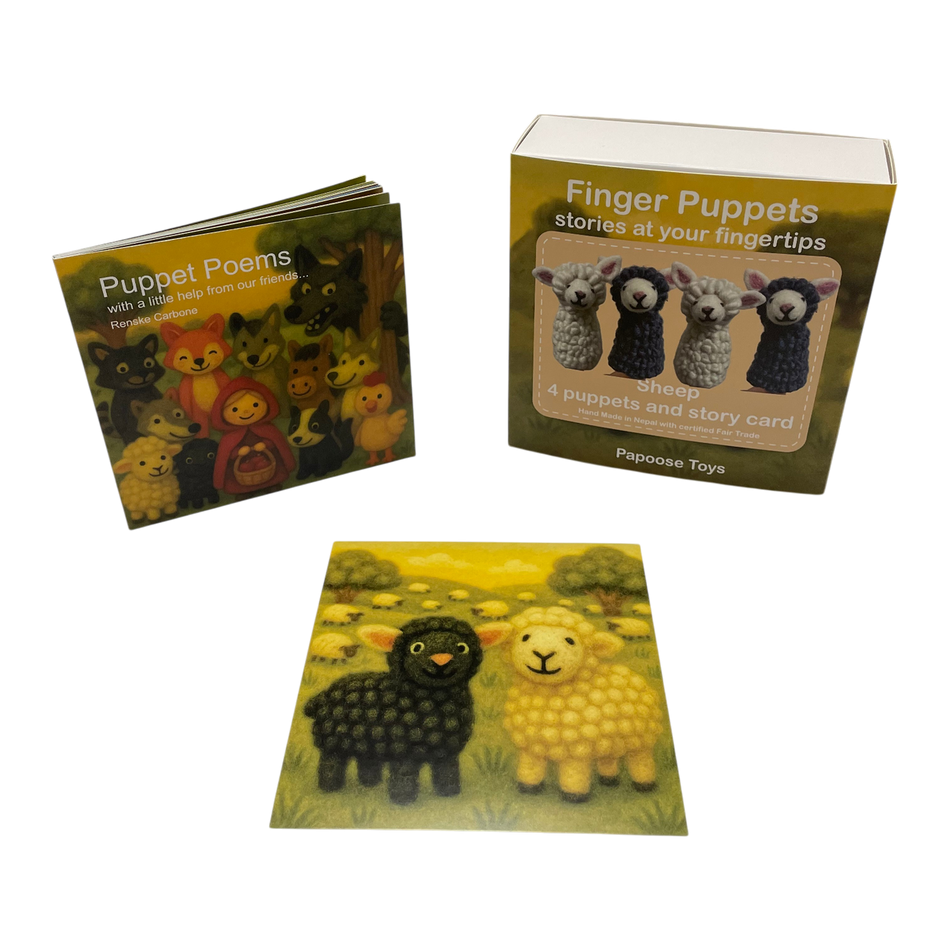 Papoose Sheep Finger Puppets 4pc