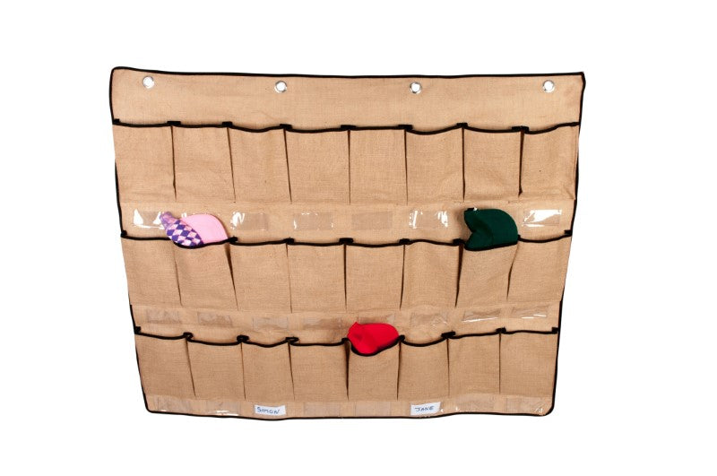 Hessian Parent/Hat Hanging Pockets (24)