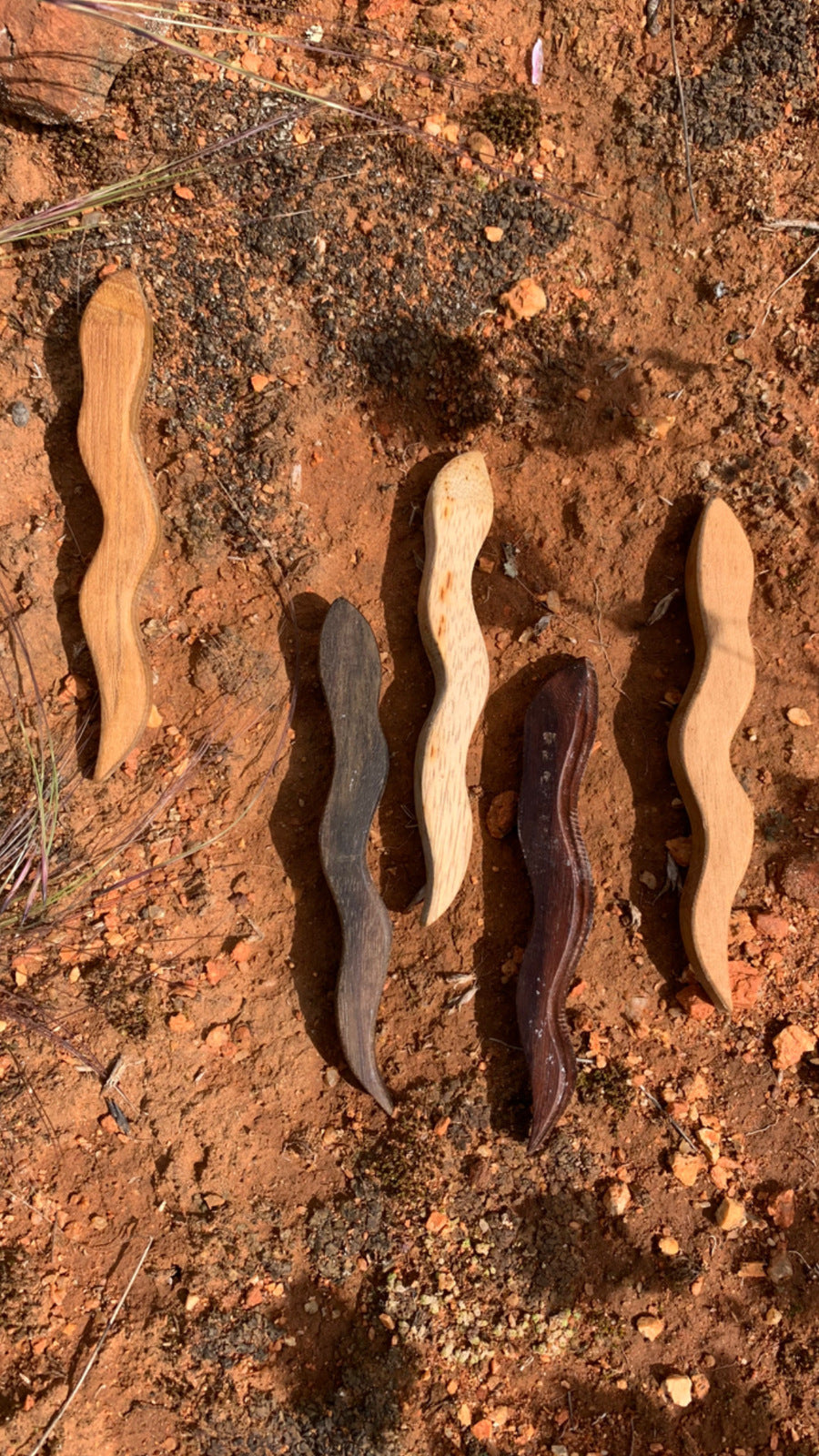 Awe & Wonder Hand Carved Wooden Snakes 5pc