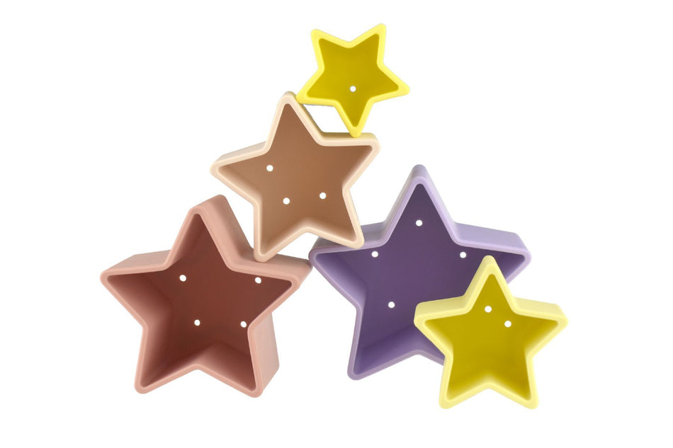 Koala Dream Silicone Stars 5pc Purple/Yellow