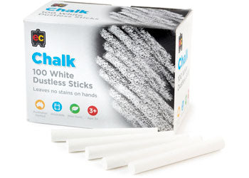Chalk Dustless White Pk 100