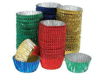 Mini Metallic Patty Pans Assorted 100pk