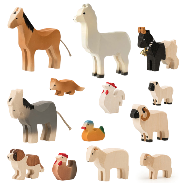 Trauffer Wooden Animals Farm 13pc