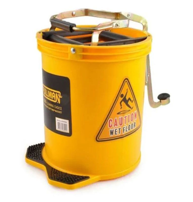 Pullman Heavy Duty Wringer Mop Bucket 16L Yellow