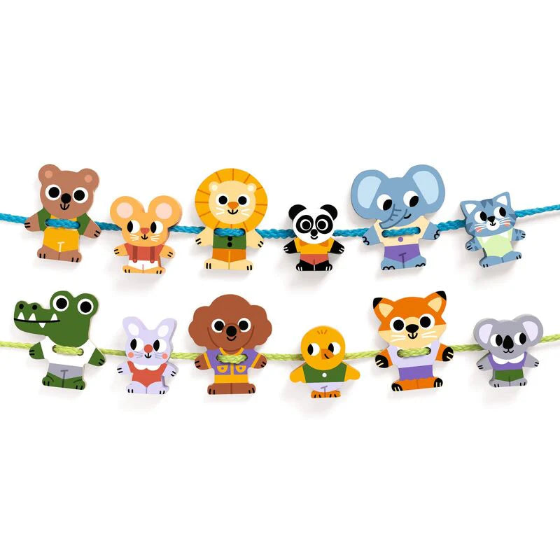Djeco Fila Friends Wooden Lacing Set