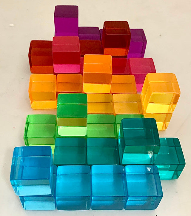 Papoose Bright Lucite Cubes 40pc