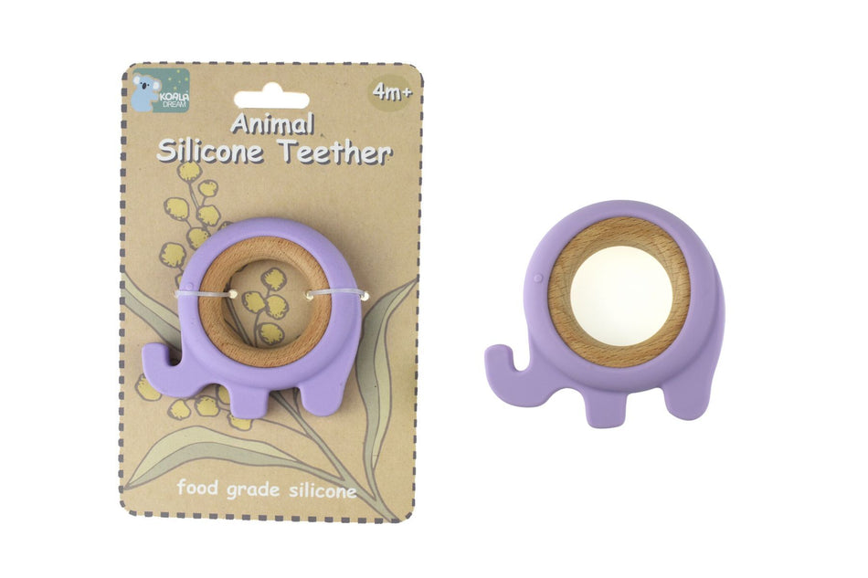 Koala Dream Animal Silicone Teether Purple Elephant
