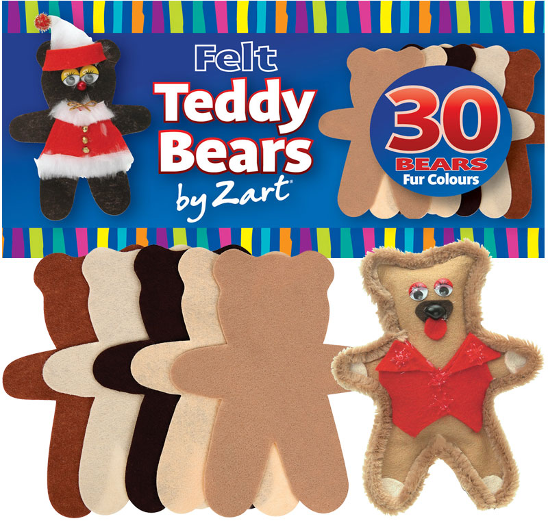 Felt Teddy Bears Pk 30