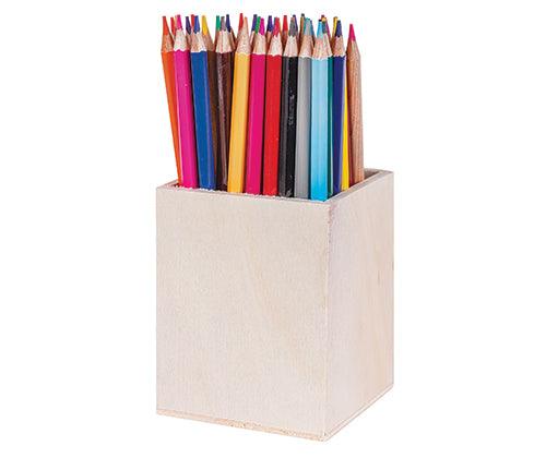 Wooden Pencil Holder 8x8.2x10cm