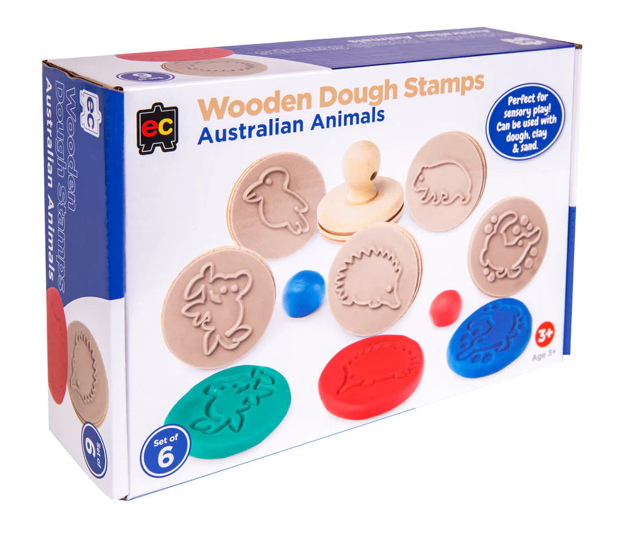 Wood Dough Stamps Set 5 Australian Animals