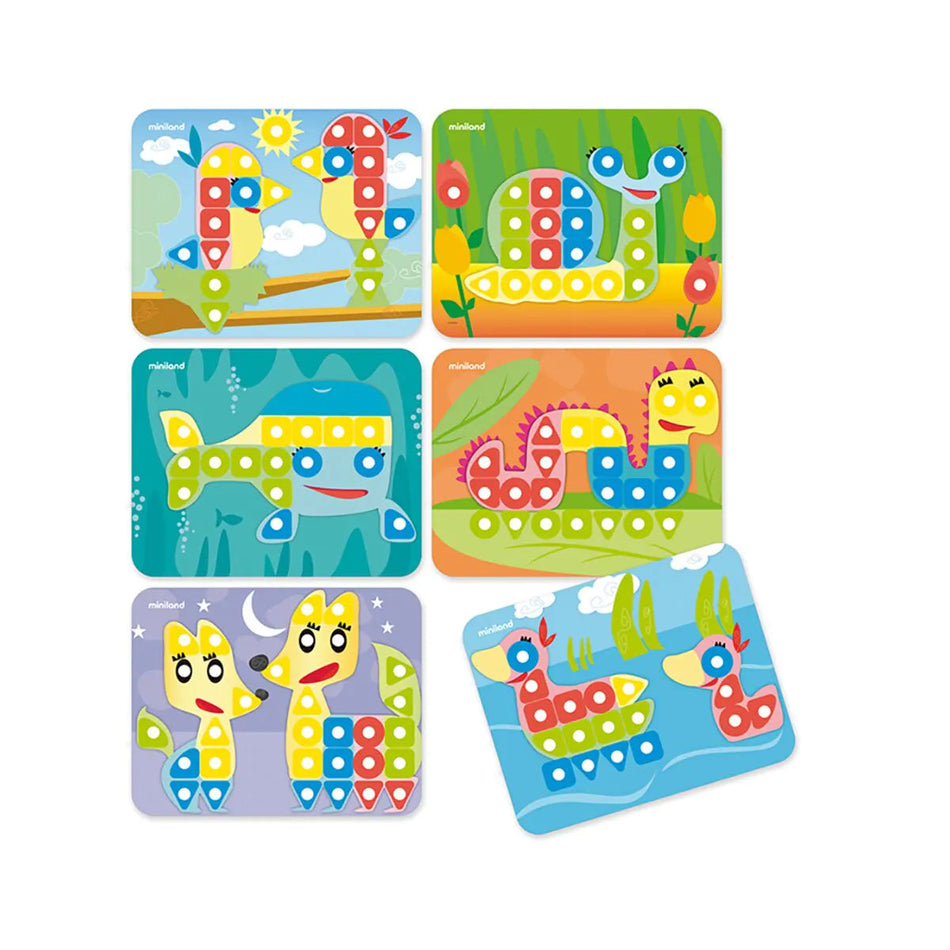 Miniland Superpegs Patterns Sheets Brights 6pk