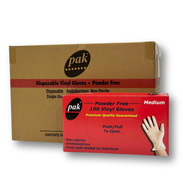 Vinyl Powder Free CLEAR Disposable Gloves MEDIUM 1,000pk