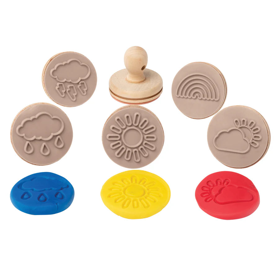 Wood Dough Stamps Set 6 Weather