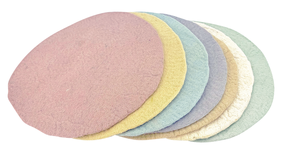 Papoose Pastel Round Mats 30cm 7pc