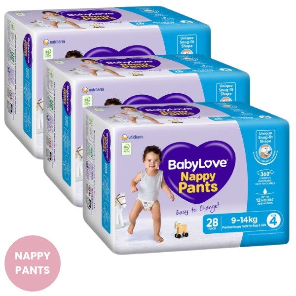 BabyLove Nappy Pants Size 4 Toddler (9-14kg) 84pk