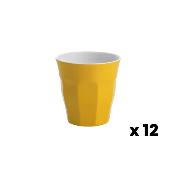 JAB Melamine Espresso Cup - Yellow - 200ml 12pk