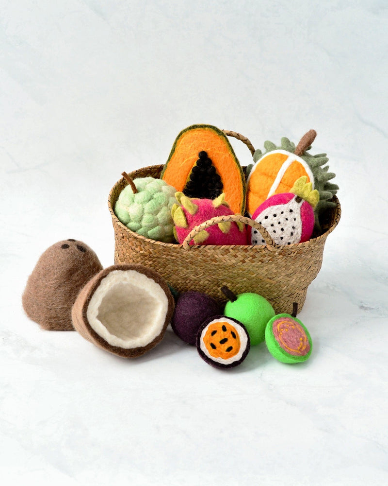 Tara Treasures Felt Tropical Fruits Play Food Set 11pc