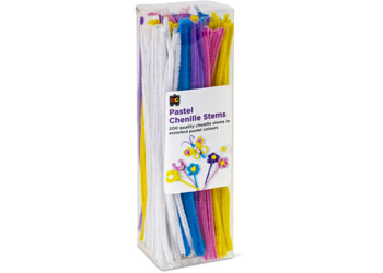 Chenille Stems Pastel 30cm Pk 200