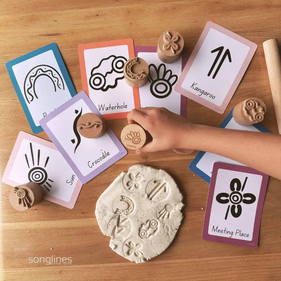 Songlines Aboriginal Symbol Stamps & Flashcards