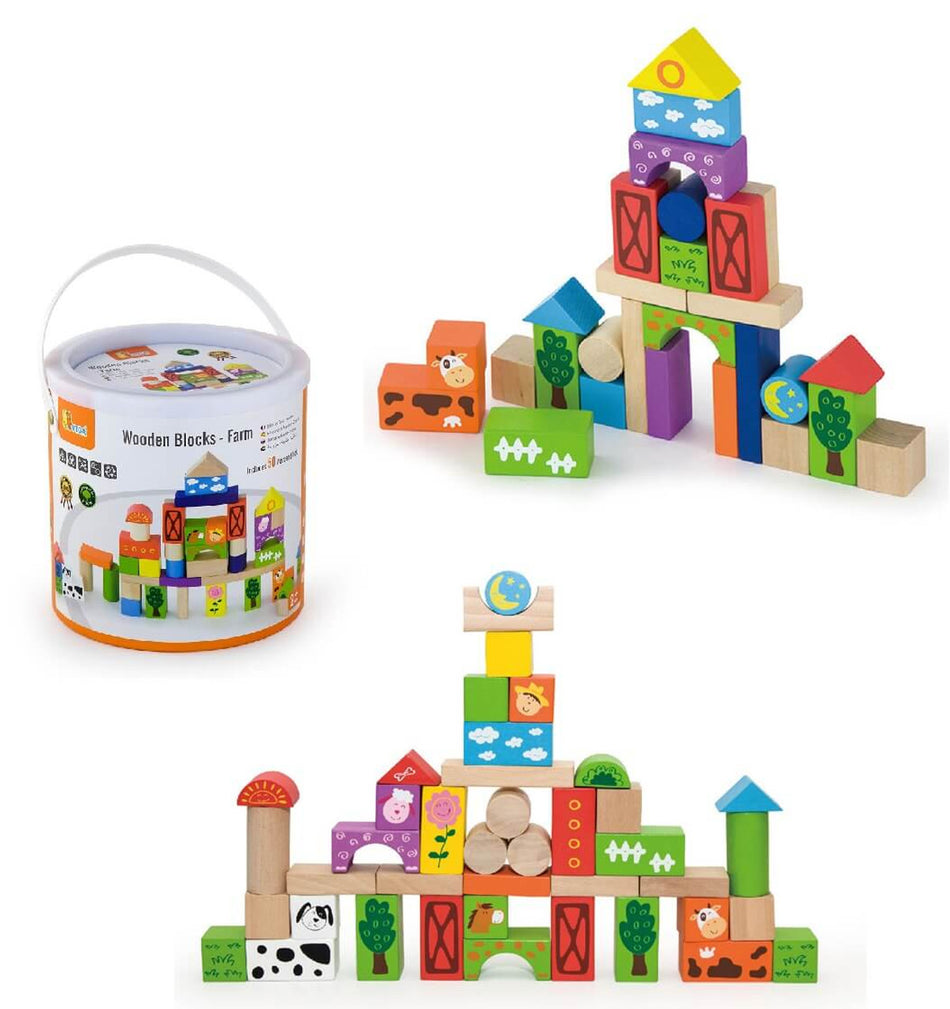 Viga 50pcs Block Set Farm