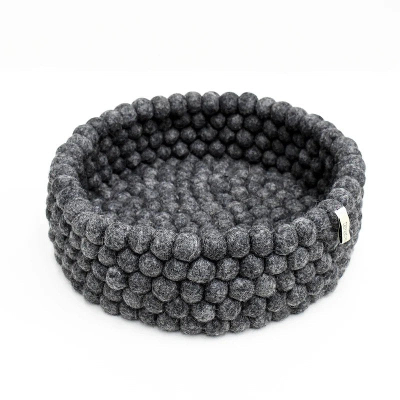 Tara Treasures Felt Ball Basket - Dark Grey 30cm