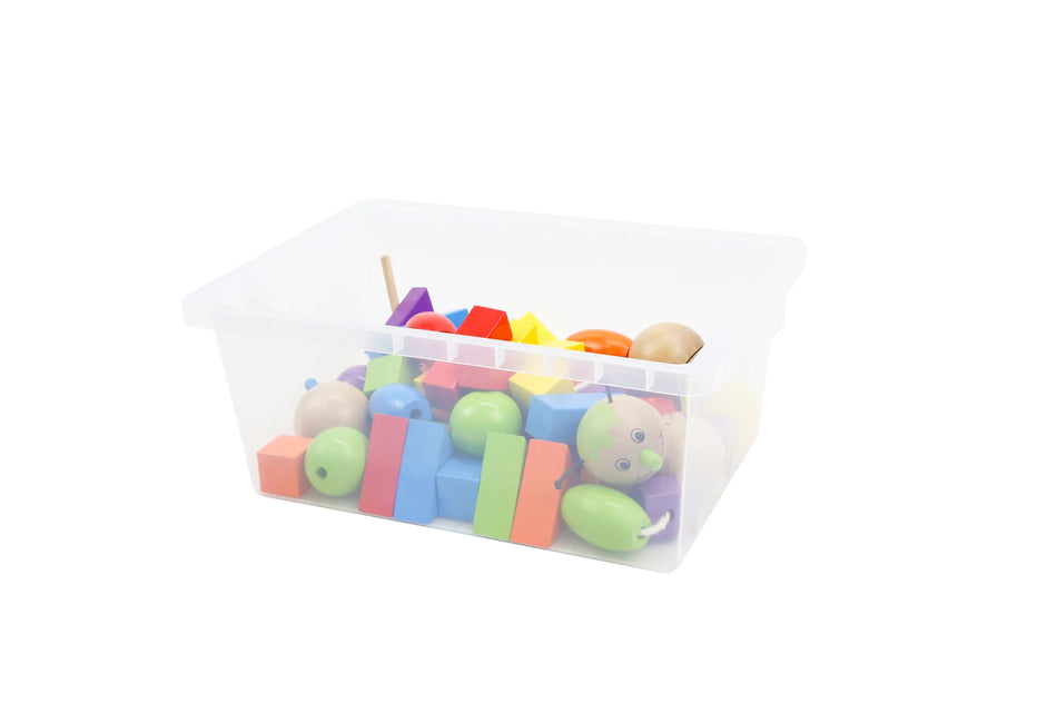 Poly M Table 44cm, Tub of 254 Blocks and 2 x storage tubs