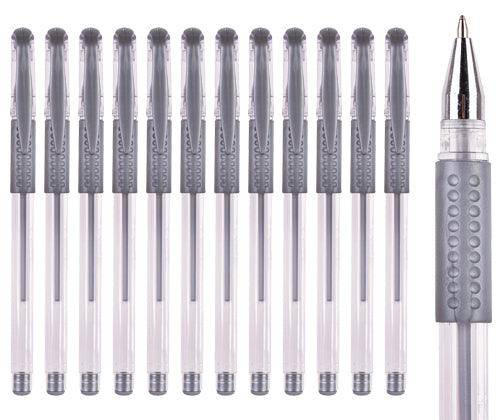 Basics Gel Pens Silver 12pk