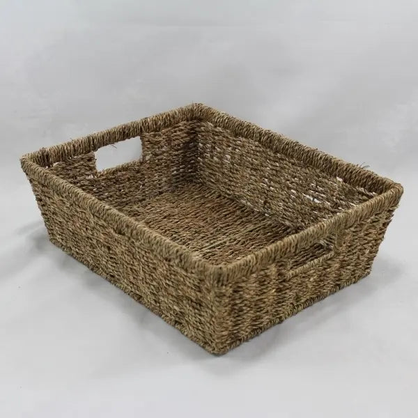 Masterworks Med Rect Tapered Seagrass Tray Natural