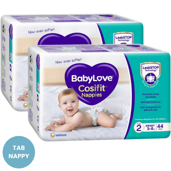 BabyLove Cosifit Nappies Size 2 Infant (3-8kg) 88pk