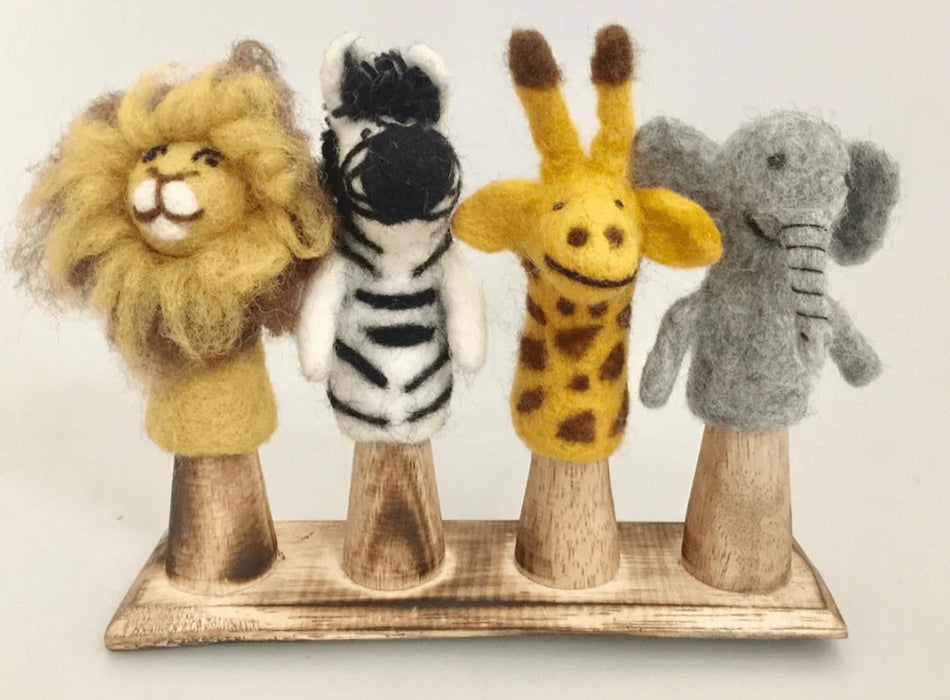 Papoose African Animal Finger Puppets 4pc