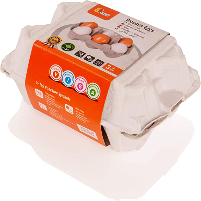 Viga Wood Eggs 6pk