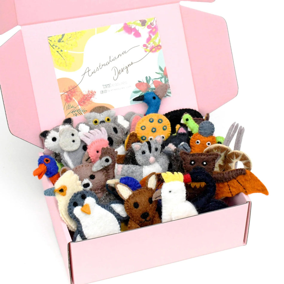 Tara Treasures Australiana Set of 25 Finger Puppets
