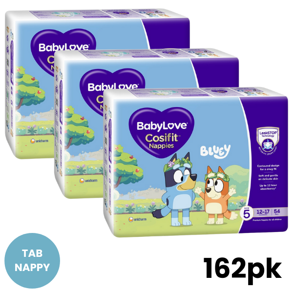 BabyLove Cosifit Nappies Size 5 Walker (12-17kg) 162pk